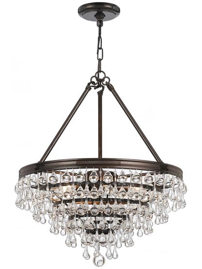 Calypso 6-Light Chandelier in Vibrant Bronze.